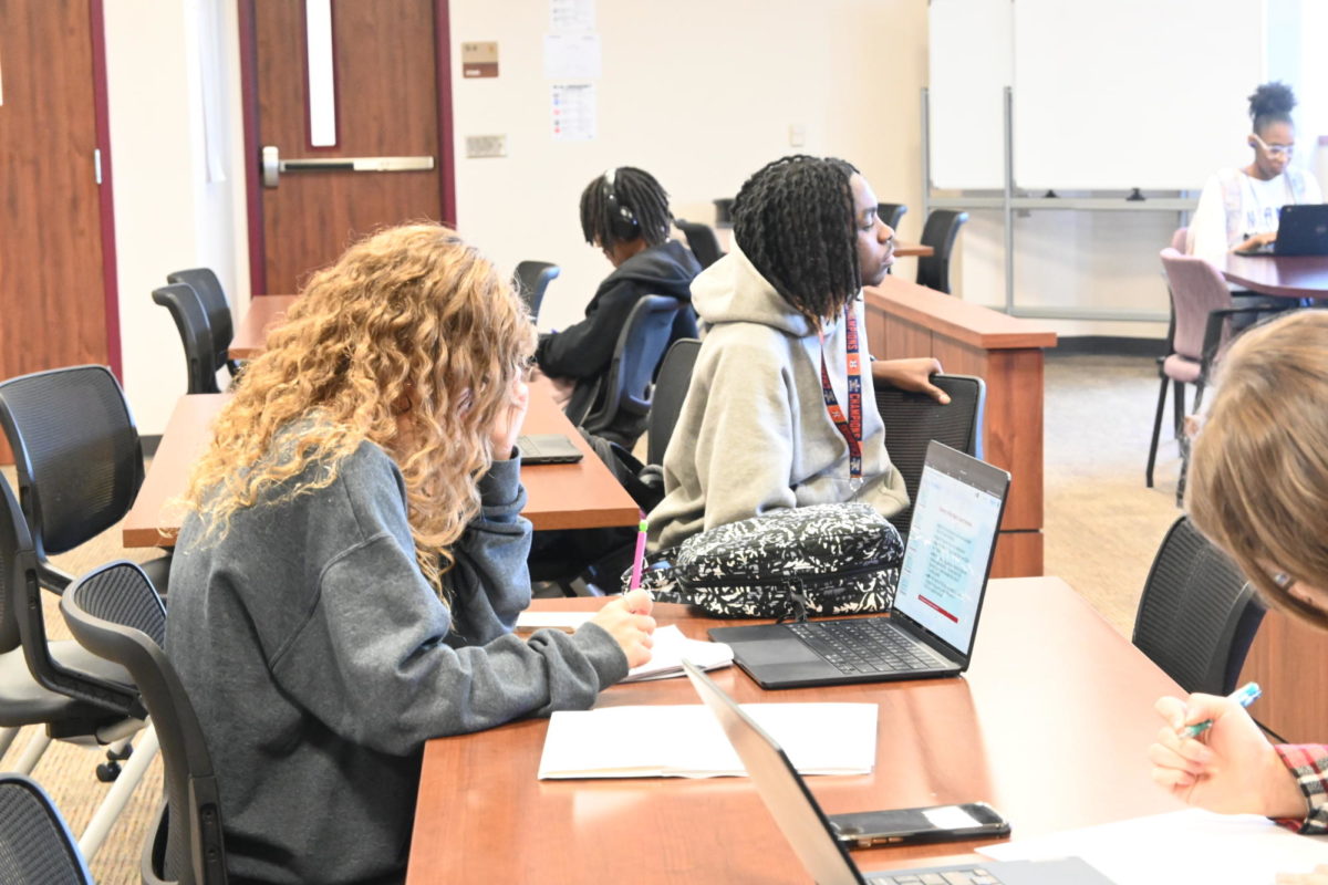 Debate students work diligently in class 