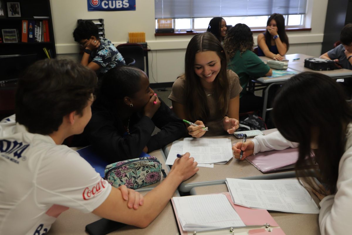 Students work together to study for finals 