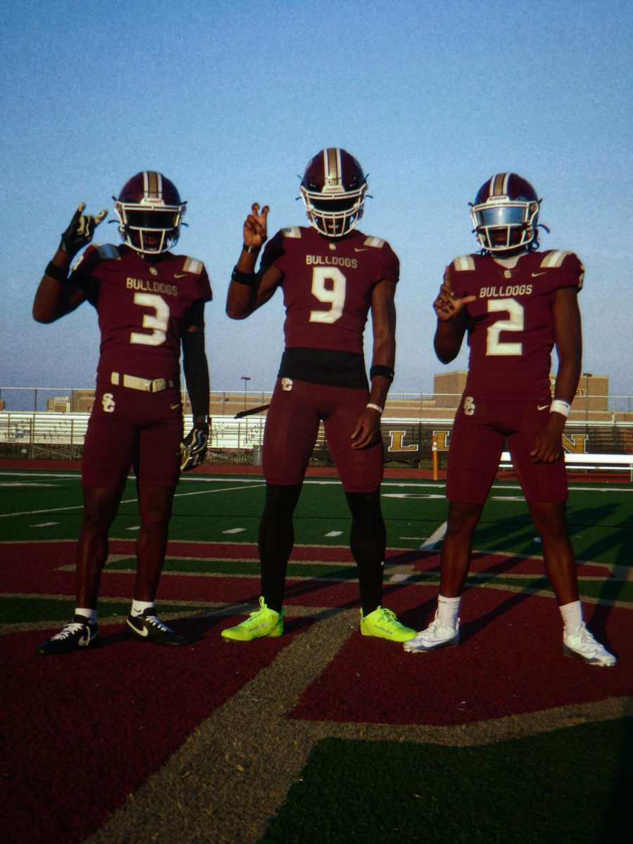 Seniors Brandon Jones, Chad Woodfork and Blake Thomas pose for a photo.