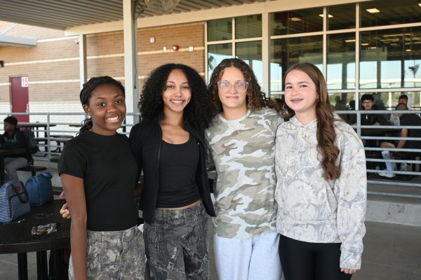Students participate in Red Ribbon Week: Camo Day.